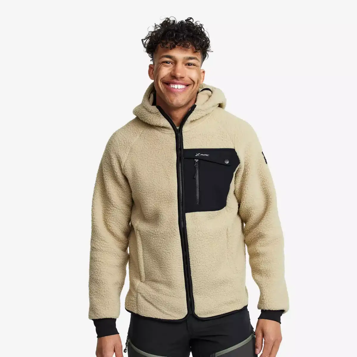 sherpa hoodie heren beige khaki 1 - Sherpa Hoodie Heren Beige Khaki